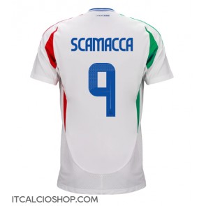 Italia Gianluca Scamacca #9 Seconda Maglia Europei 2024 Manica Corta